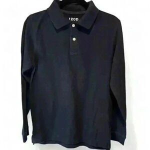 IZOD Kids Long Sleeve Polo Shirt Blue Size Large Casual Pullover